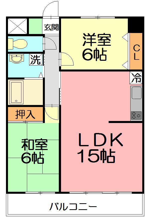 リステージ湘南川名(2LDK/4階)の間取り写真
