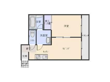 リラ・ミューズ(1LDK/4階)の間取り写真