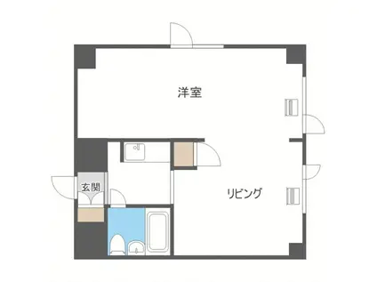 ティアラパレス北大前(1DK/8階)の間取り写真