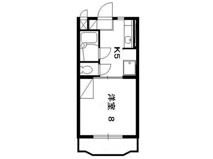 エスペランサ(1DK/2階)の間取り写真
