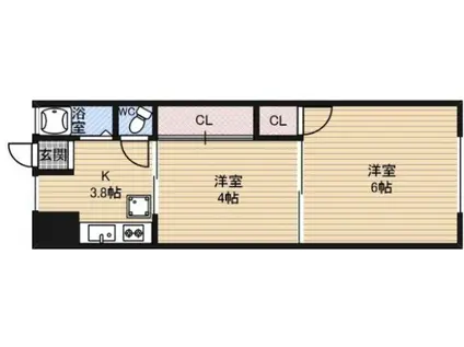 マンション北野田(2K/3階)の間取り写真