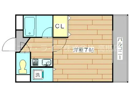 シャトーボヌール郡家本町(1K/1階)の間取り写真