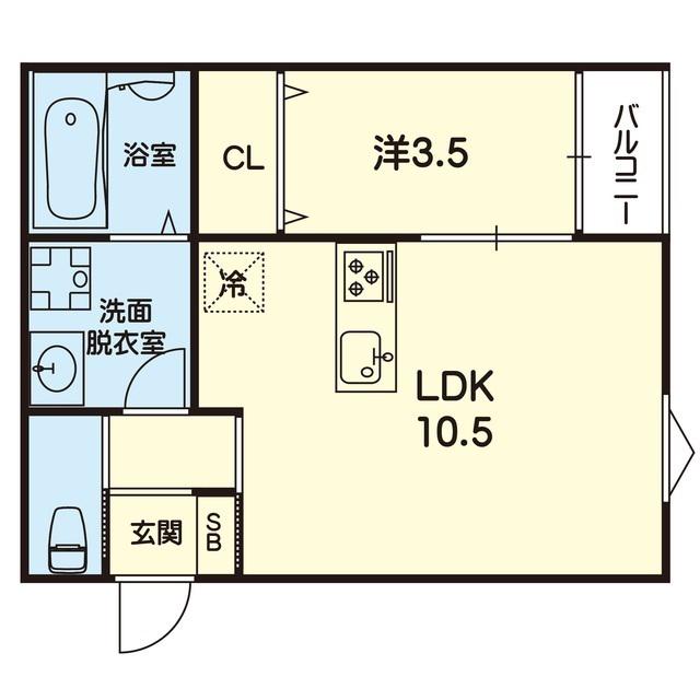 ステラ益城さくらの森(1LDK/1階)の間取り写真