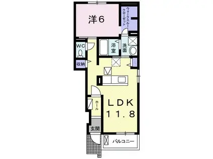 フラン・コリーヌVI(1LDK/1階)の間取り写真