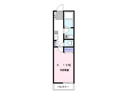 MOA11(1K/1階)の間取り写真