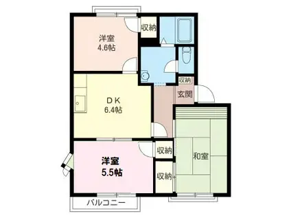 フレグランス和田B(3DK/2階)の間取り写真