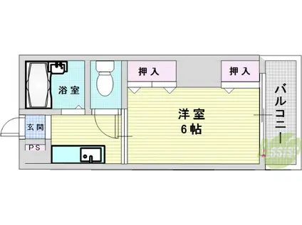 COLLECTION中崎I(1K/8階)の間取り写真