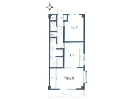 ウェルシーガーデン(2DK/2階)の間取り写真