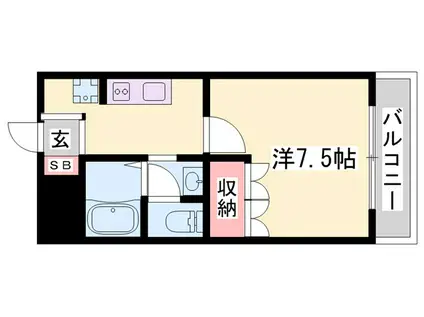 デフィーメゾン(1K/1階)の間取り写真