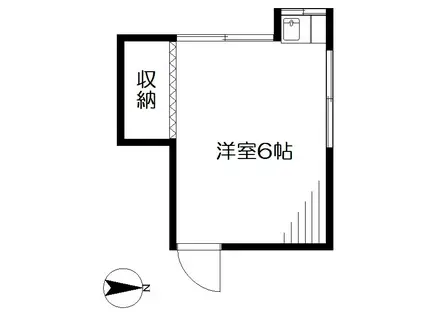 吉野荘(ワンルーム/2階)の間取り写真