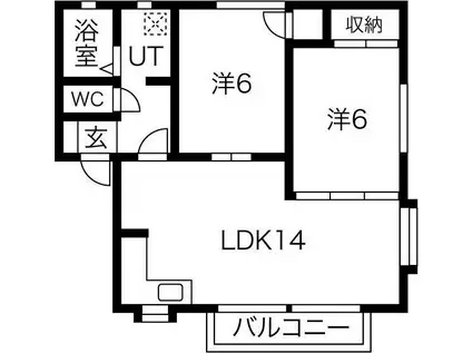 グリーンピアA(2LDK/2階)の間取り写真