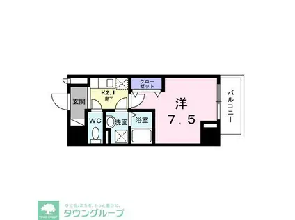 スアヴィス鳩ケ谷(1K/9階)の間取り写真