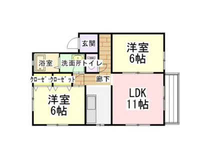 メープルコートつくば(2LDK/2階)の間取り写真