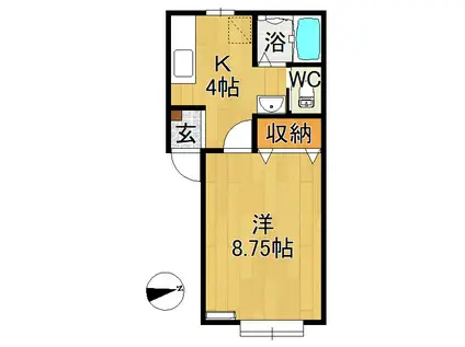 チャンドラパパ(1K/2階)の間取り写真