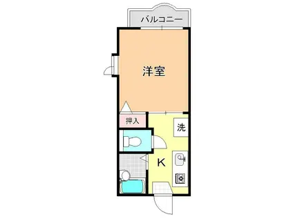 コーポ笠川(1K/2階)の間取り写真