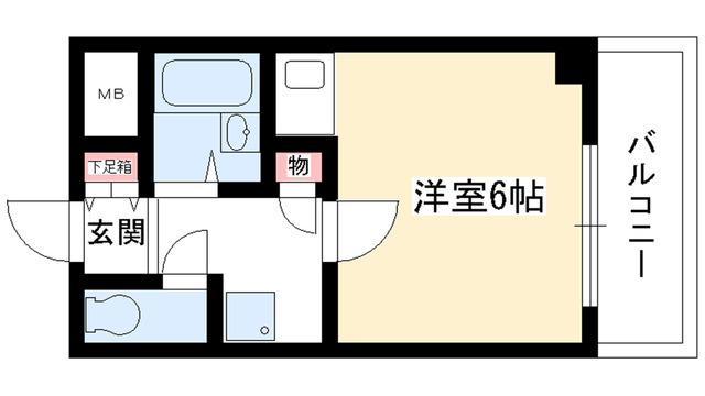TOWNコスモス(ワンルーム/1階)の間取り写真