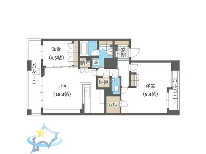 パークホームズ知事公館フォレストレジデンス(2LDK/13階)の間取り写真