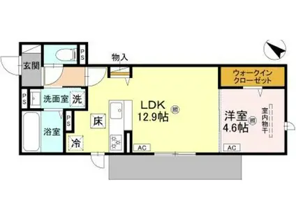 LAMAISON大池町(1LDK/1階)の間取り写真