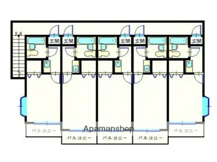 サンプラザ港南中央IIB棟(1K/1階)の間取り写真