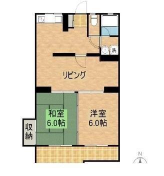 コンフォートシンビュー(2LDK/2階)の間取り写真