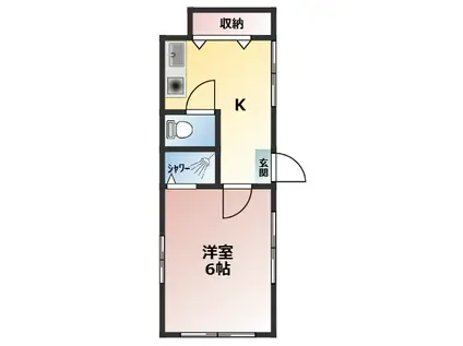 G-1 BLDG.本中山(ワンルーム/1階)の間取り写真