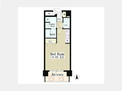 SUN恵比寿(ワンルーム/4階)の間取り写真