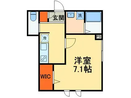 FRIDEN HAUS八幡(1K/1階)の間取り写真