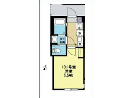 リラIKUTA(1K/1階)の間取り写真