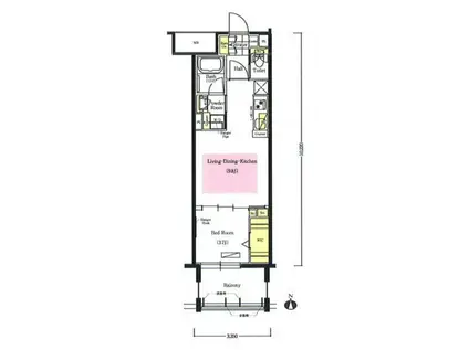アーバネックス心斎橋II(1LDK/9階)の間取り写真