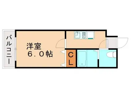 オリエントマンション(1K/4階)の間取り写真