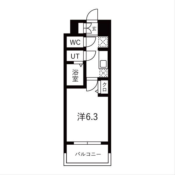 ファステート東別院シュプール(1K/6階)の間取り写真