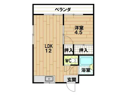 中島ビル(1LDK/4階)の間取り写真