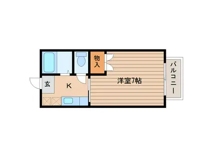 フォンテーヌ(1K/1階)の間取り写真