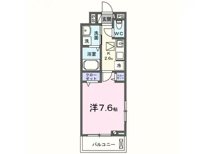 ヒカルサひたちなか(1K/3階)の間取り写真