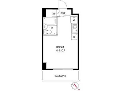 押上パークスクエア(ワンルーム/3階)の間取り写真