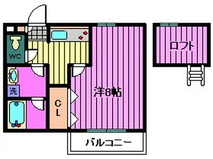 アドヴァンスカルミア(1K/2階)の間取り写真