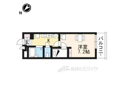 レオパレスブレッシングⅡ(1K/1階)の間取り写真