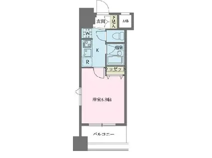 ドゥーエ新川(1K/13階)の間取り写真