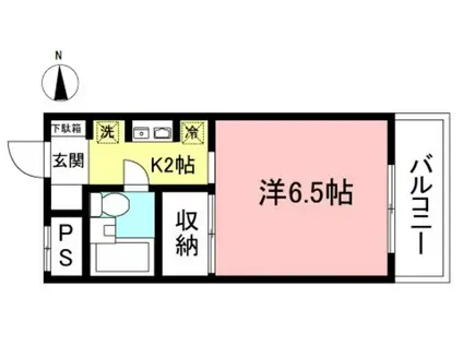 ラフォーレ武蔵中原(ワンルーム/1階)の間取り写真