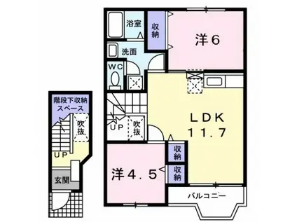 グリーンパークV(2LDK/2階)の間取り写真