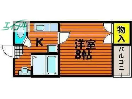 ハイエスト 田町(1K/6階)の間取り写真