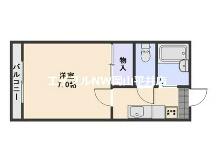 竹田レジデンスI(1K/1階)の間取り写真