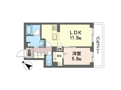アンビシア(1LDK/2階)の間取り写真