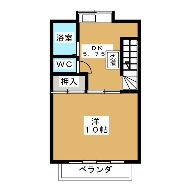 アンサンブル榑木B(1K/2階)の間取り写真