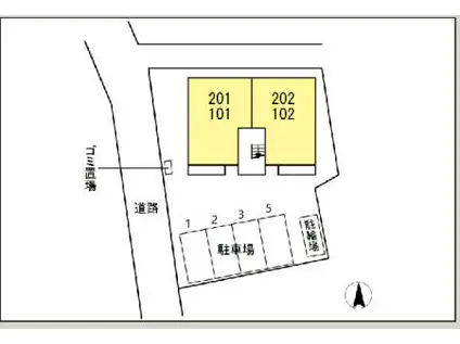 WIT藤沢(2LDK/1階)の間取り写真