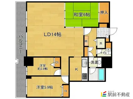 TENGOODCITY BRISTOL(3LDK/12階)の間取り写真