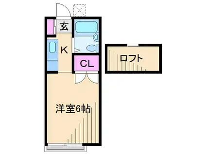 菊名メゾン(1K/2階)の間取り写真