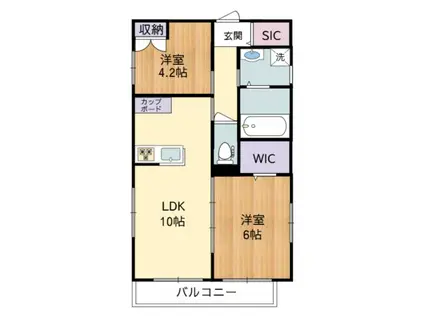 SEASONS VILLA(2LDK/2階)の間取り写真