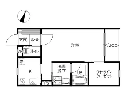 ブルックリン(1K/3階)の間取り写真