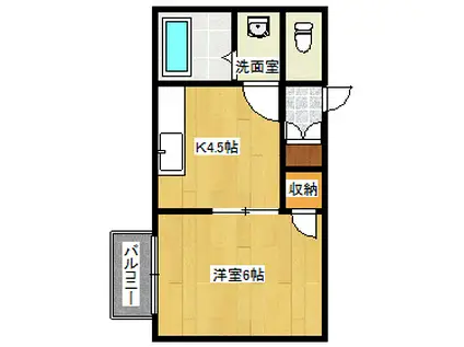 EXCEED(1K/2階)の間取り写真